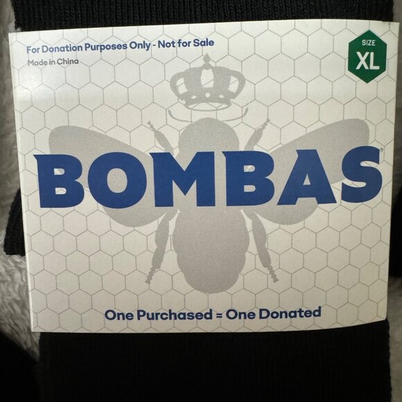 Bombas midcalf socks mens size XL Black Honeycomb stay up antimicrobial X5 new - Picture 7 of 9